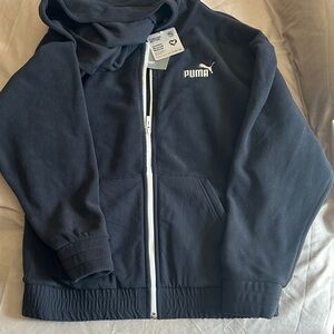 PUMA Kids Black Full-Zip Hoodie